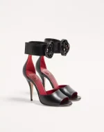 Valentino Drip Rose Kidskin Sandal With Crystals 105Mm - Image 6